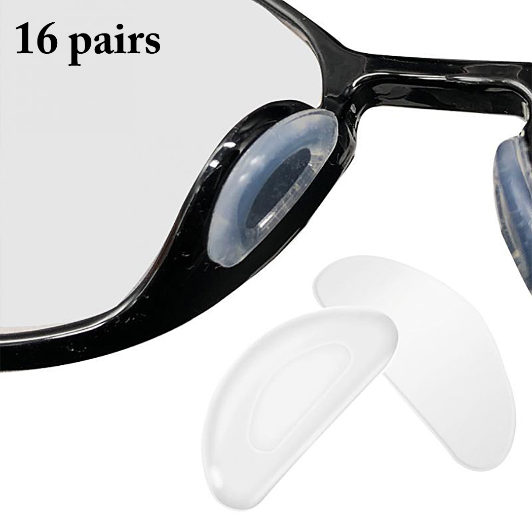 16 Pairs Eyeglasses Nose Pad Adhesive Silicone Nose Pad Eyewear Nose Pad